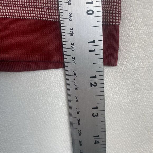 Ahead Authentic Men’s Polo Shirt Burgundy Striped Island Hills Logo Golf Casual - Picture 13 of 13